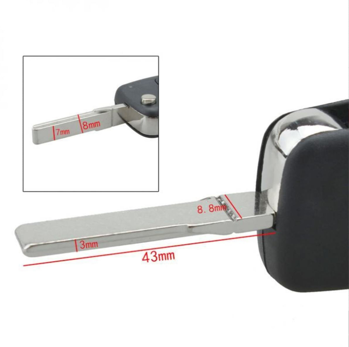 Carcasa cheie auto Techstar tip briceag cu 3 butoane pentru Volkswagen – model pliabil, carcasa nedetasabila - 2 | YEO