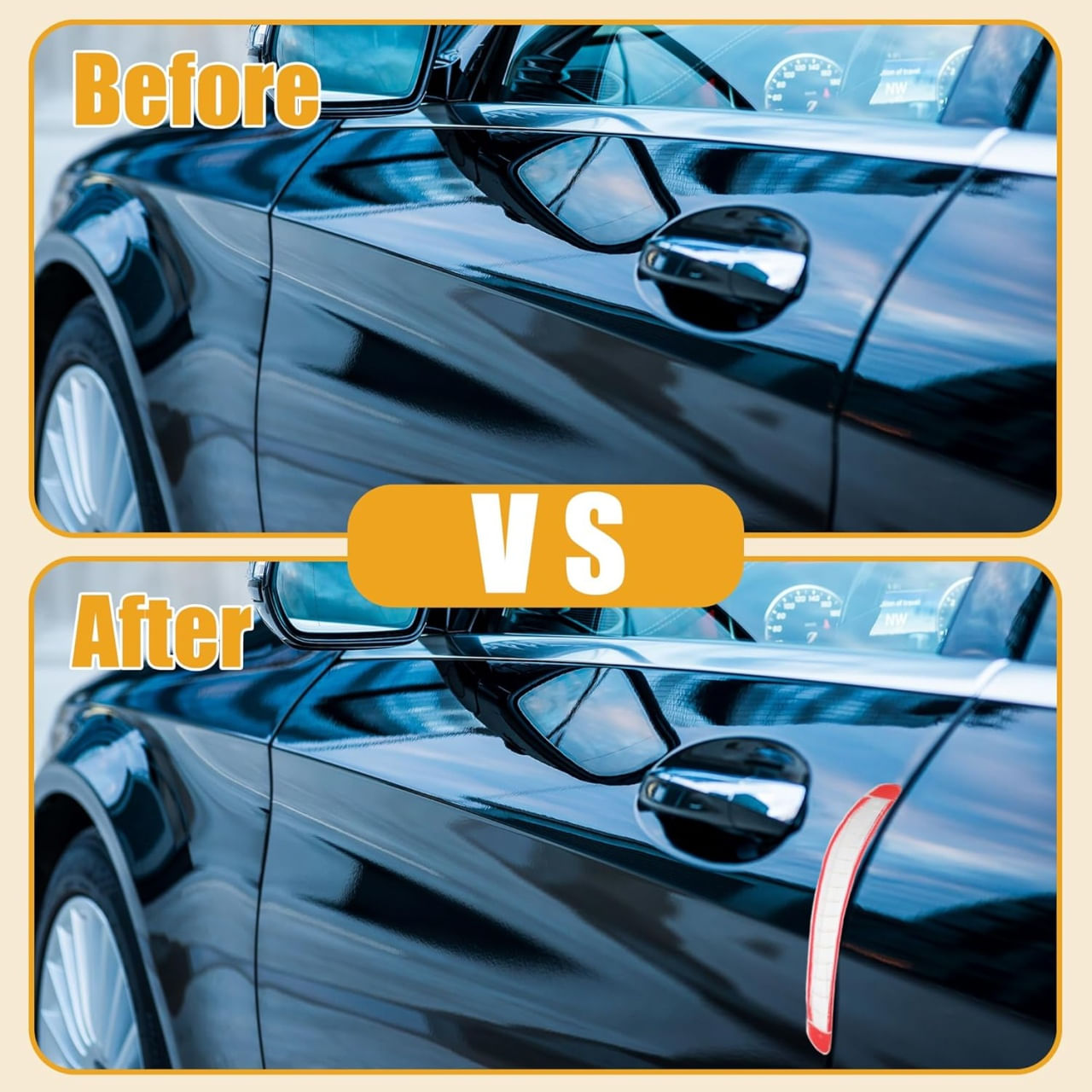 Set 2x Banda Protectie Bara si Portiera Auto Universala, Transparenta, PVC Durabil, Anti-Zgarieturi si Impact - 3 | YEO