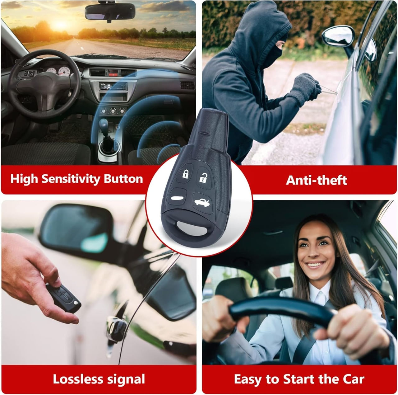 Cheie Auto Completa Programabila Compatibila Saab 9-3, 9-5 (2003–2011) – 4 butoane, 433MHz, cip ID46 – FCC LTQSAAM433TX