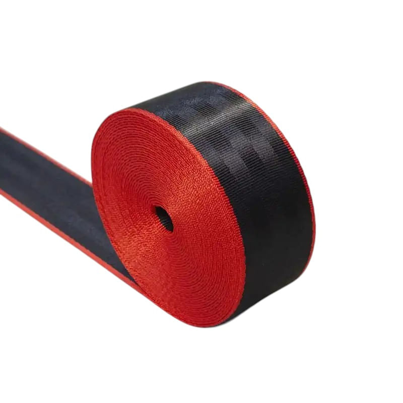 Banda centura de siguranta TUNING, culoare Negru-Rosu, latime 46 mm, pret/m liniar