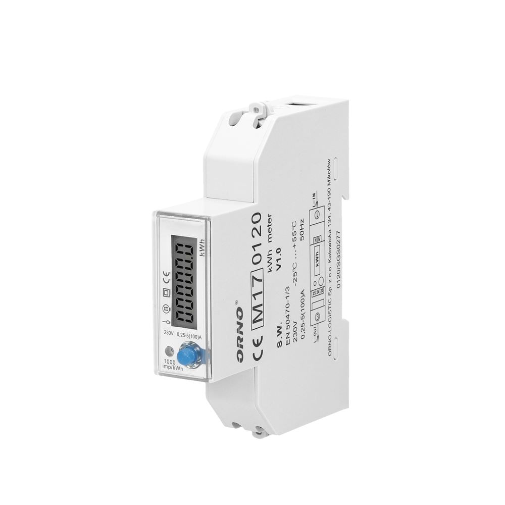 Contor monofazic bidirectional ORNO OR-WE-524, 100A, certificare MID, 230V, clasa de masurare B