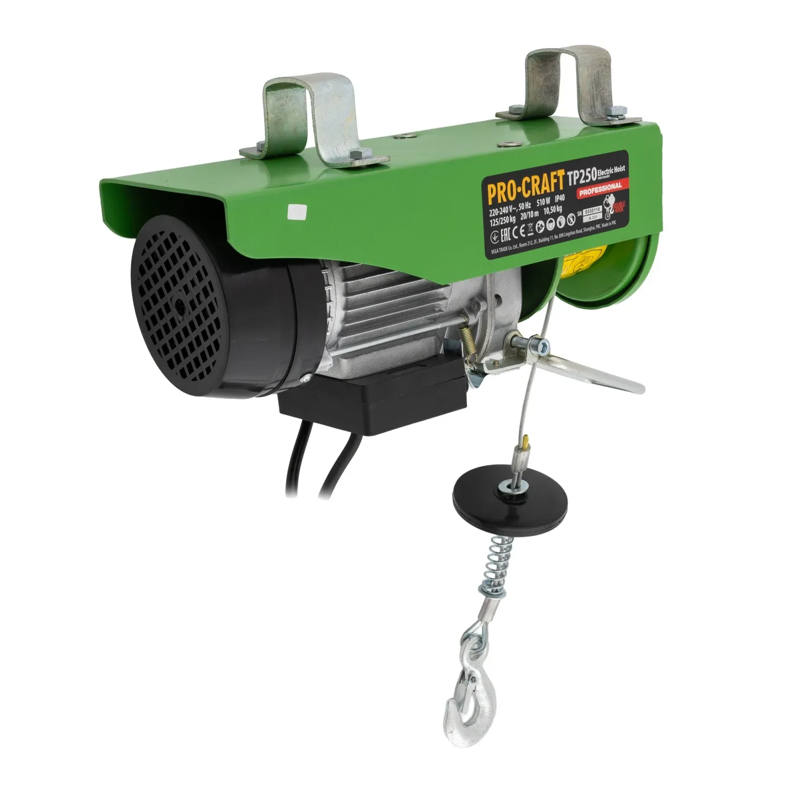 Troliu electric palan Procraft TP250, 510W, cu kit montare Greutate 250kg — imaginea 3