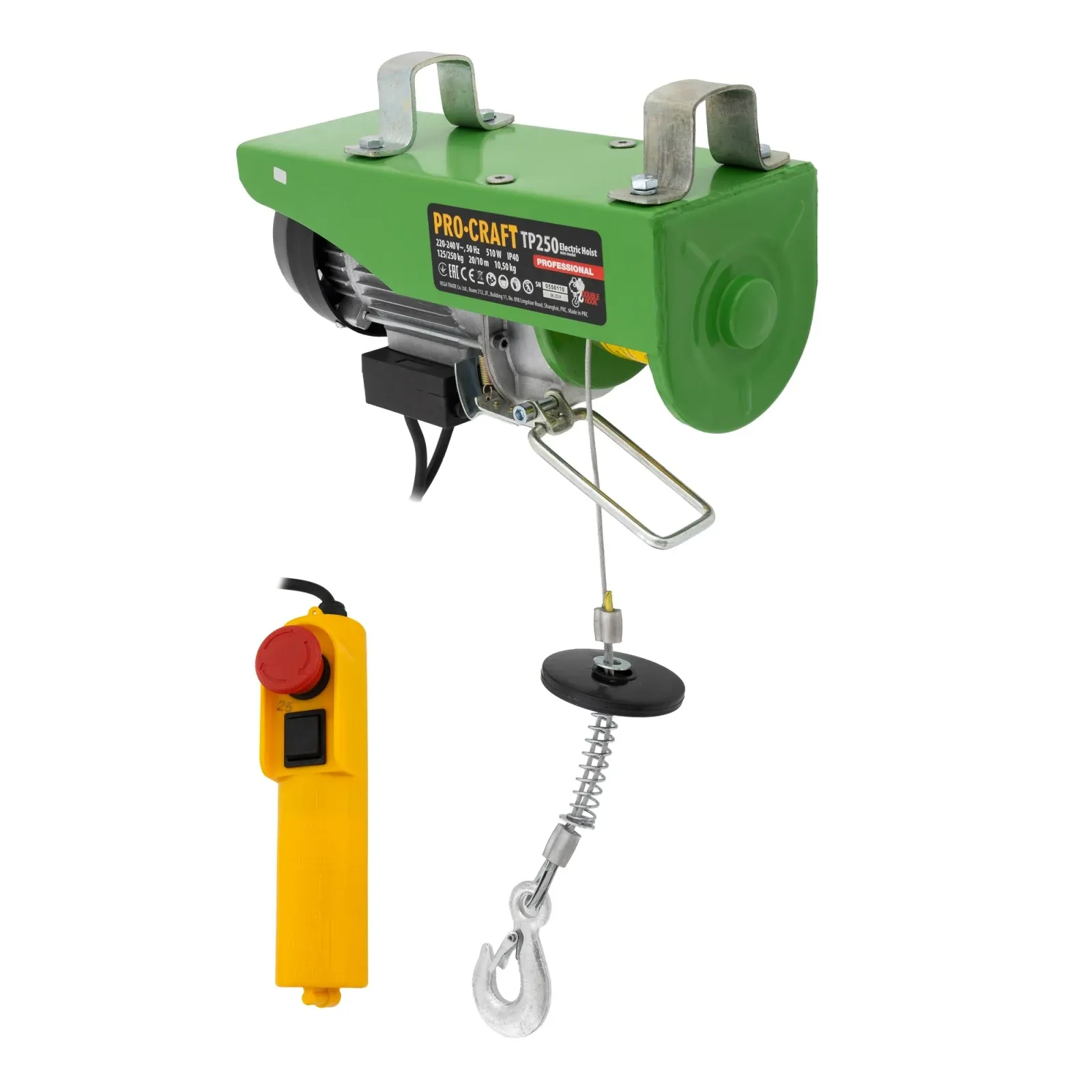 Troliu electric palan Procraft TP250, 510W, cu kit montare Greutate 250kg — imaginea 6