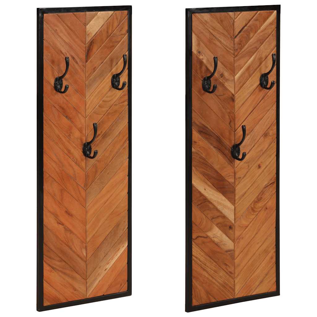 Rafturi pentru haine 2 buc 35x1x90 cm din lemn masiv de salcam