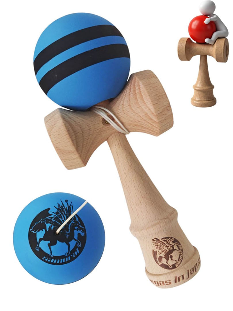 Kendama profesionala, Bila din lemn, Samurai + Sticker pentru telefon, 92KD