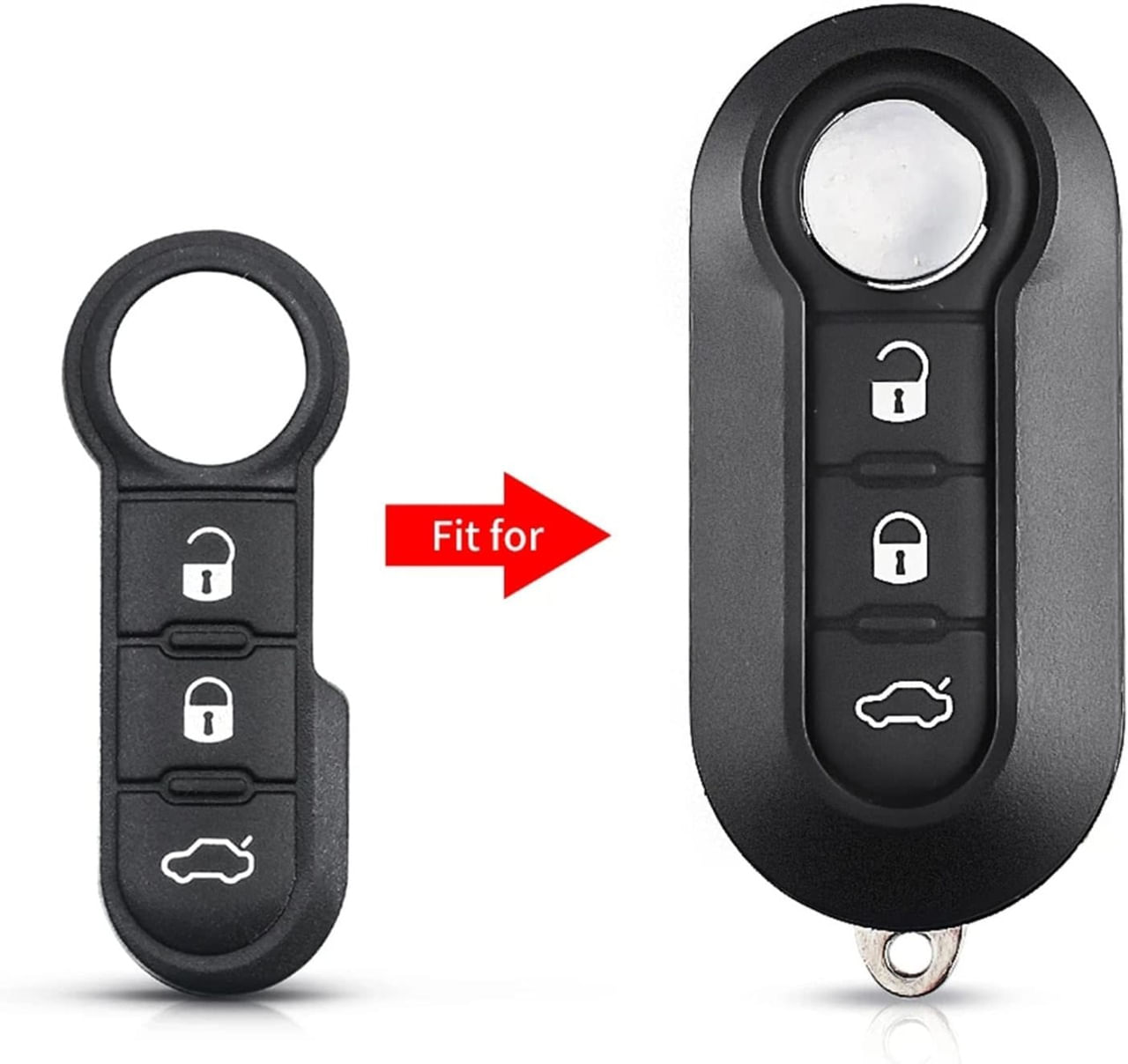 Membrana Cauciuc Butoane pentru Cheie Auto 3 butoane – Compatibila Fiat 500, Punto, Ducato, Doblo, Citroen Relay - imagine 6