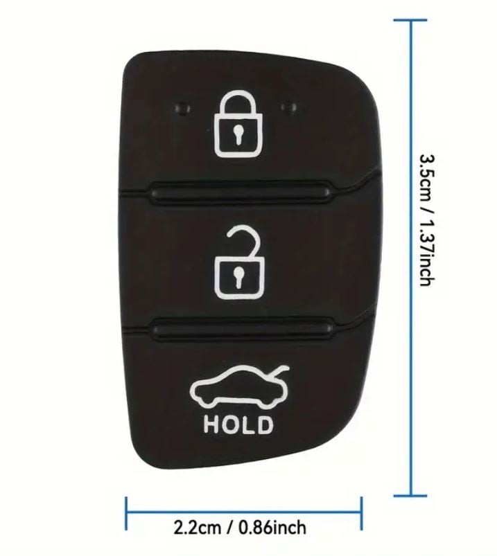 Membrana Cauciuc Butoane Cheie Auto 3 Butoane – Compatibila Hyundai, Kia – Pad pentru Telecomanda, Inlocuire Tastatura - 1 | YEO