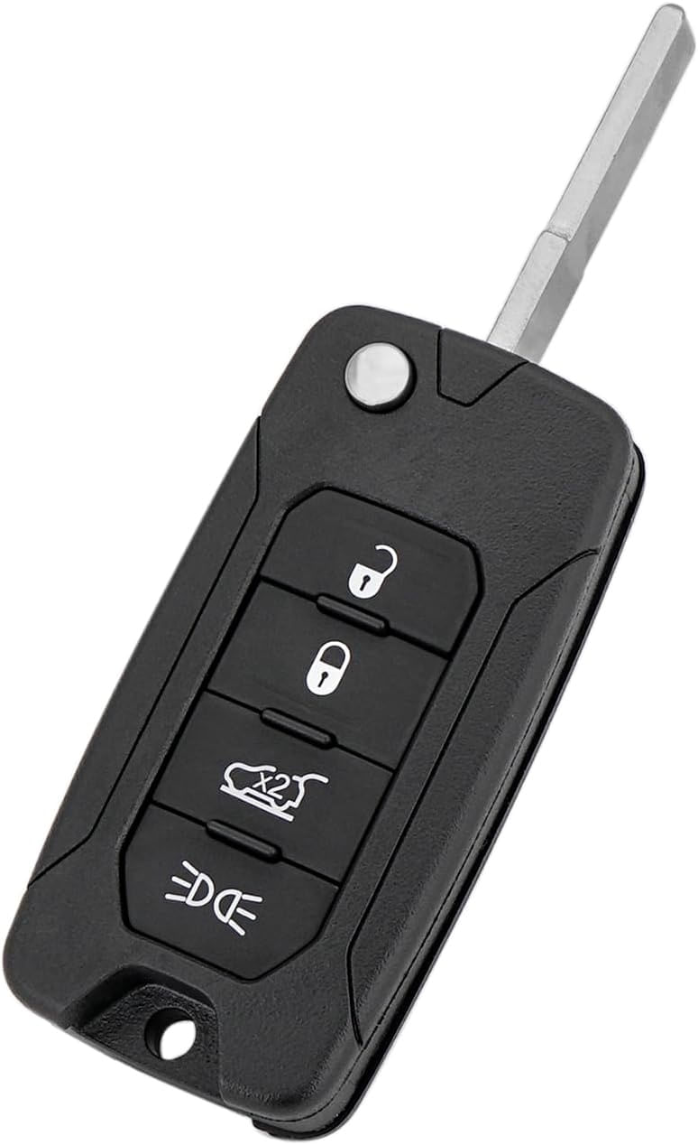 Carcasa Cheie Auto Techstar tip Flip cu 4 butoane, Compatibila Jeep Renegade, Compass, Patriot, Liberty 2014–2021, Fiat - 1 | YEO