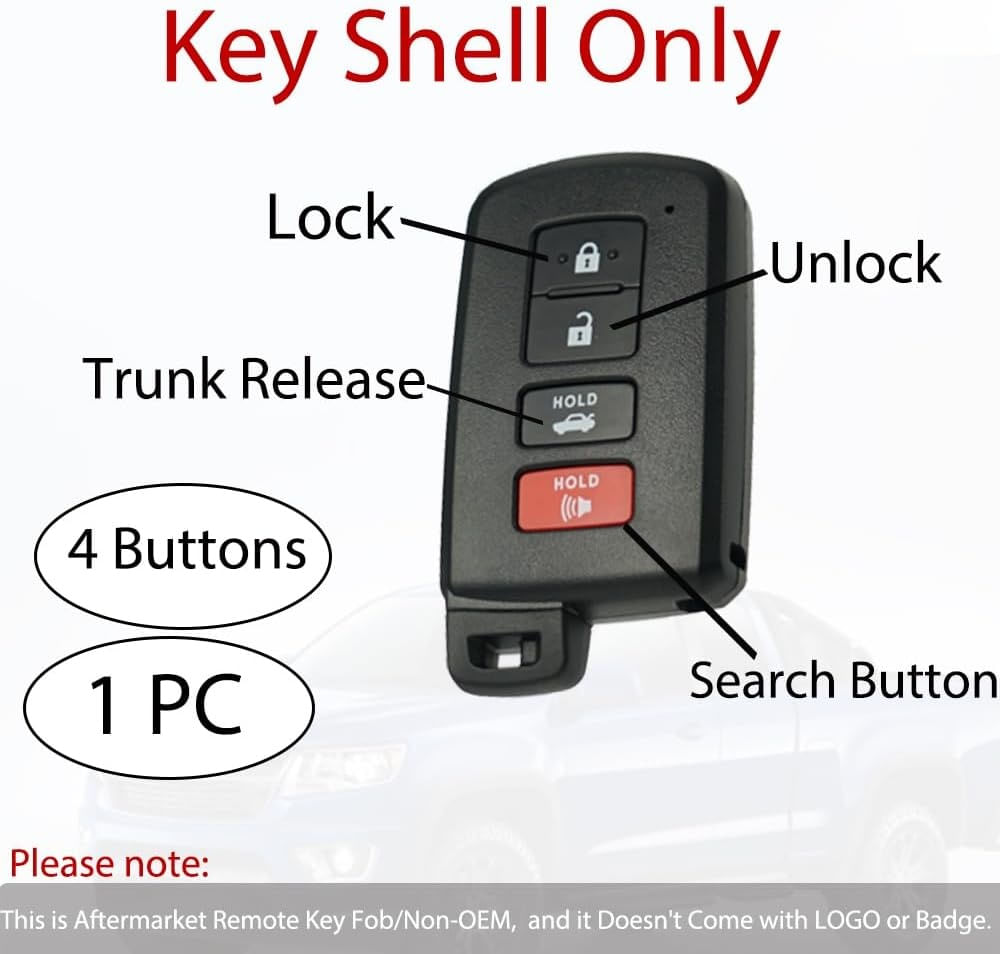 Carcasa Cheie Auto Techstar cu 4 butoane, Compatibila Toyota Camry, Corolla, RAV4, Highlander, Avalon – FCC HYQ14FBA - 2 | YEO