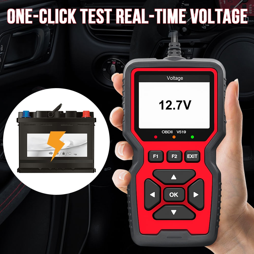 Tester Diagnoza Auto Techstar V519 OBD2, diagnoza motor, citire si stergere coduri eroare, tensiune baterie - imagine 8
