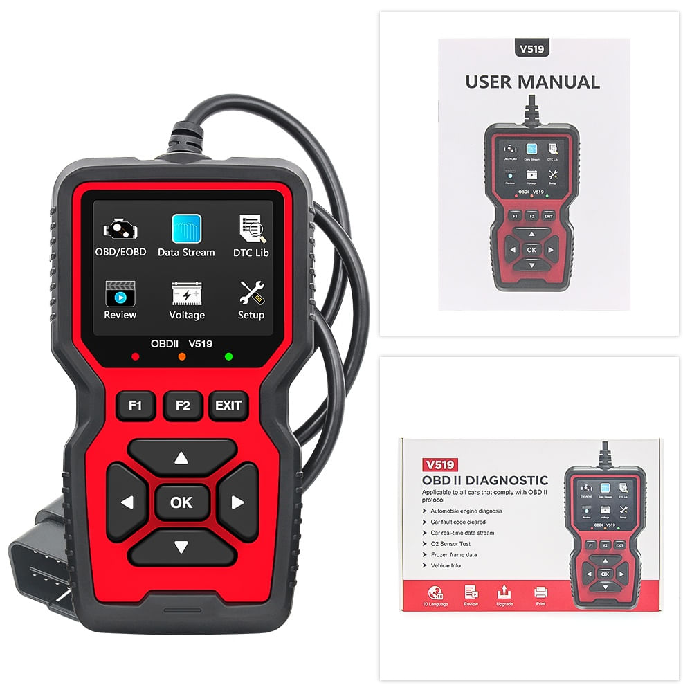 Tester Diagnoza Auto Techstar V519 OBD2, diagnoza motor, citire si stergere coduri eroare, tensiune baterie - imagine 9