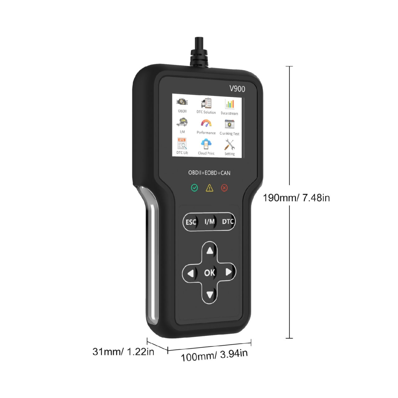 Tester Auto OBD2 Techstar V900 Plus, Diagnoza Motor si Transmisie, peste 600 Coduri Live, Test Baterie si Senzori