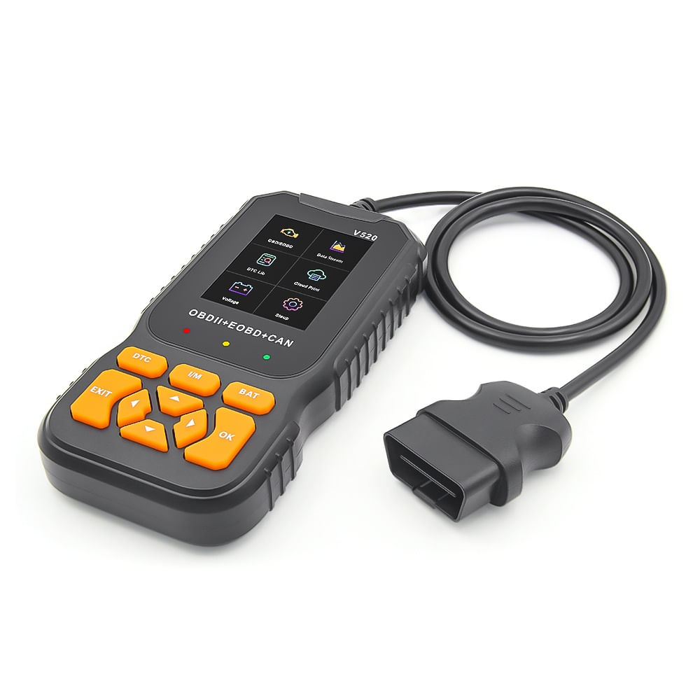 Scanner Auto Profesional OBD2 Techstar® V520, Diagnoza Motor, Citire si Stergere Coduri Eroare, Date Live, Imprimare