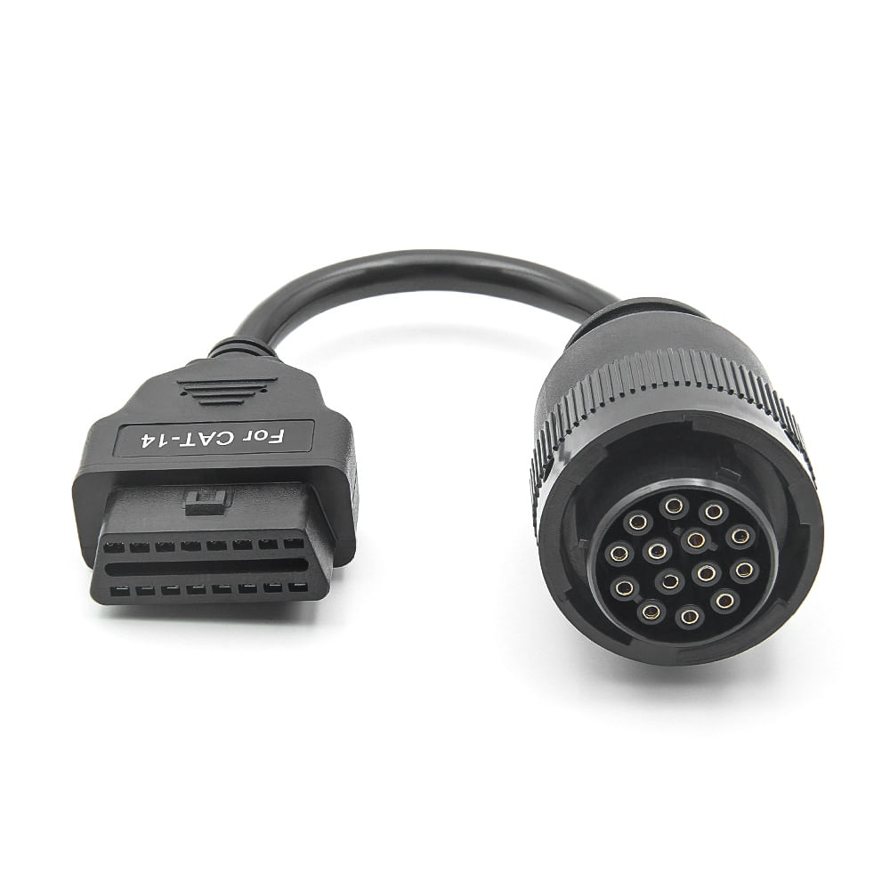 Cablu adaptor Catterpillar CAT-14 pin Deutsch femela → OBD-II 16 pin femela pentru utilaje grele, excavatoare - 4 | YEO