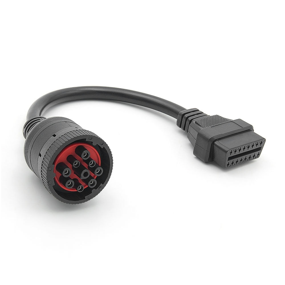 Cablu Adaptor Auto pentru Diagnoza Camion J1939 9-pin la standard OBD2 16-pin femela, Compatibil Mercedes, Volvo - 4 | YEO