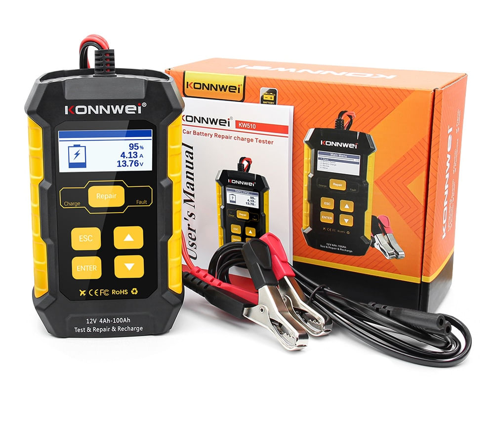 Tester Baterie Auto KONNWEI KW510, Testare CCA, Incarcare, Reparatie, Suport 12V, Rezistenta, SOH, SOC, Test Ripple - 3 | YEO