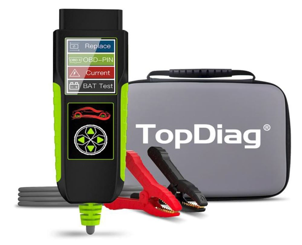 Tester auto Topdiag BT400 4 in 1, test baterie, tensiune pini OBD2, pierderi curent, asistenta inlocuire acumulator
