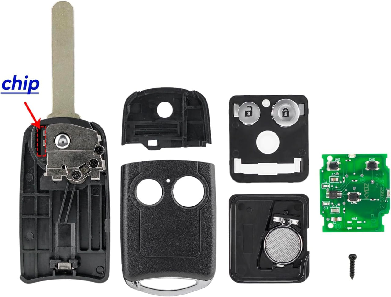 Cheie Auto Programabila Completa Techstar cu 2 butoane, 433MHz, Compatibila Honda Civic 2011–2014, CR-V, Jazz 2012–2015 - 1 | YEO