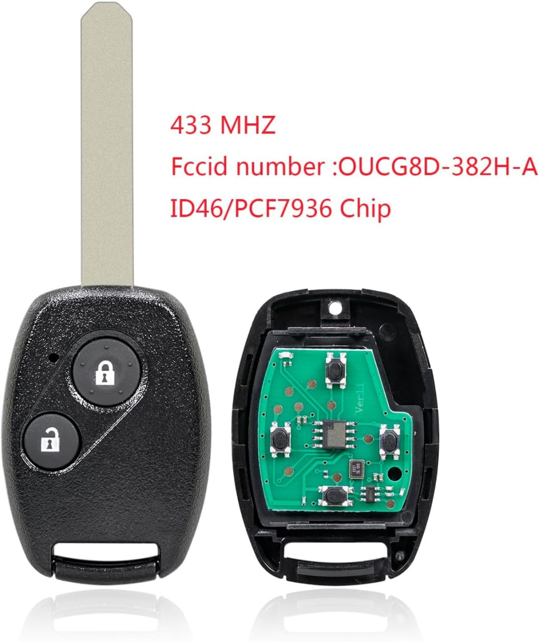 Cheie Auto Techstar Completa Programabila 433MHz, cu 2 butoane si cip ID46 PCF7936, compatibila Honda Civic, Accord - 3 | YEO