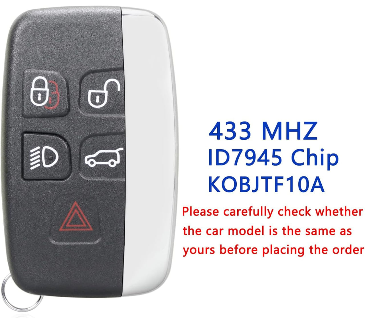 Cheie Auto Completa Programabila 433MHz, cu 5 butoane, cip PCF7945, compatibila Land Rover Discovery, Freelander, Range - 2 | YEO