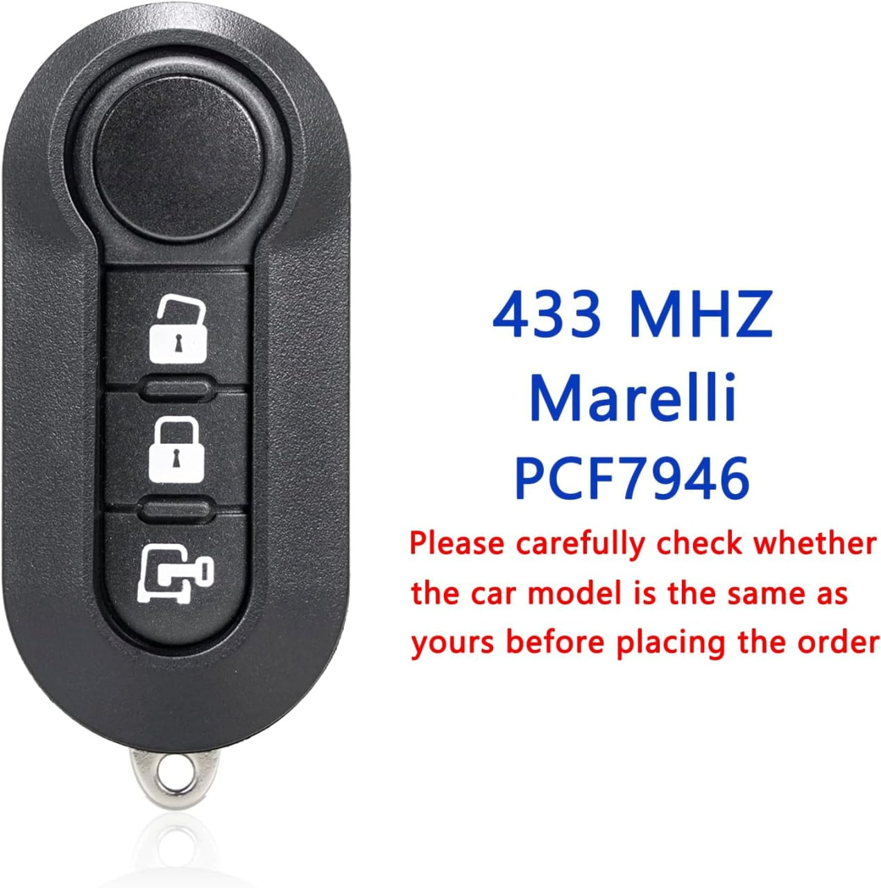 Cheie Auto Completa Programabila, cu telecomanda 433MHz, 3 butoane, cip PCF7946, sistem Marelli compatibila Fiat Ducato - 4 | YEO