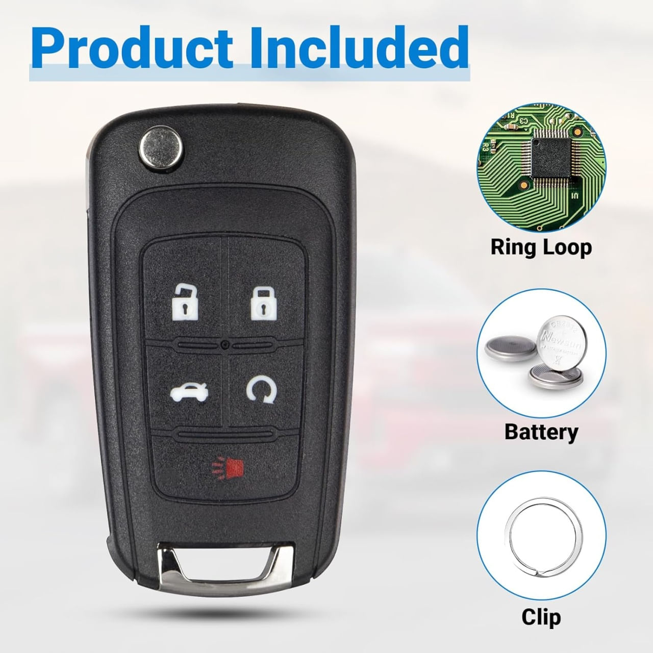 Cheie Auto Completa Programabila, Compatibila Chevrolet Captiva, Cruze, Malibu, Opel Antara, cu 4+1 butoane - imagine 6