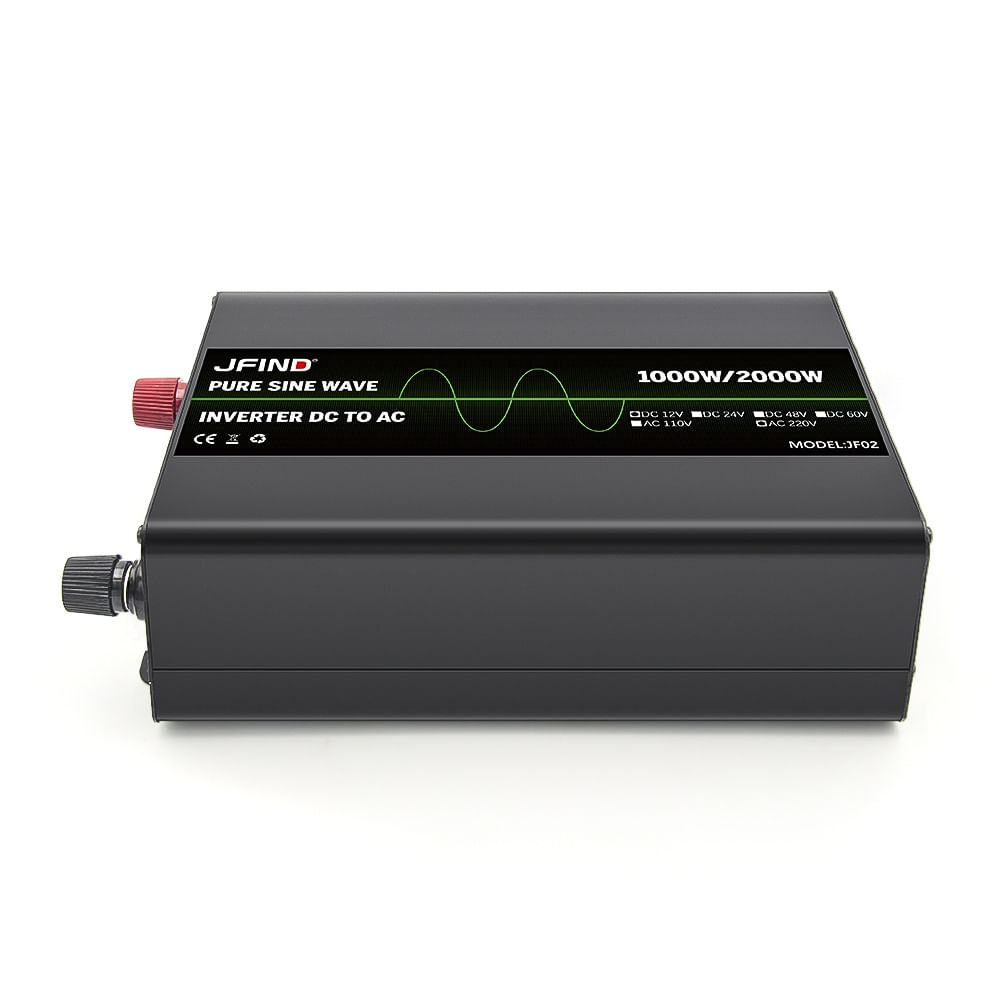 Invertor auto JFIND JF02, unda sinusoidala pura, 12V la 220V, 1000W continuu, 2000W varf, afisaj LCD, protectii multiple - imagine 5