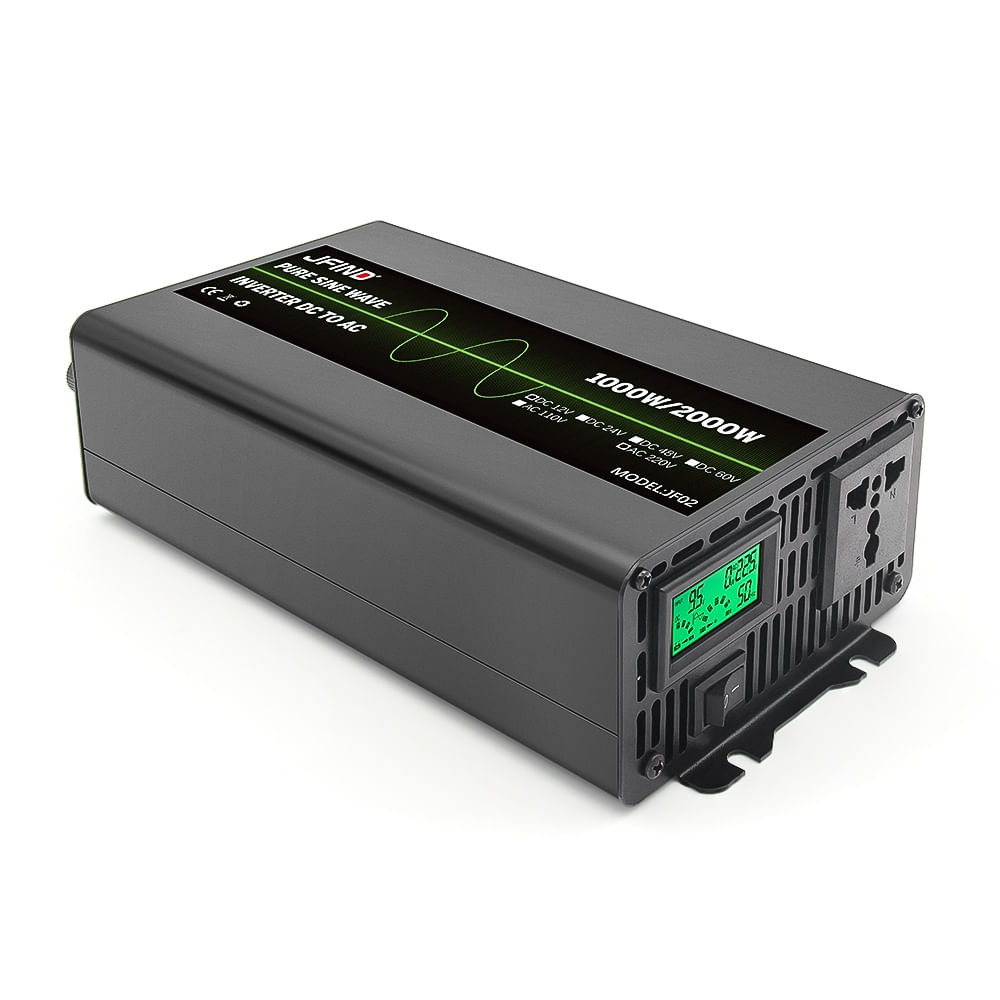 Invertor auto JFIND JF02, unda sinusoidala pura, 12V la 220V, 1000W continuu, 2000W varf, afisaj LCD, protectii multiple - imagine 7