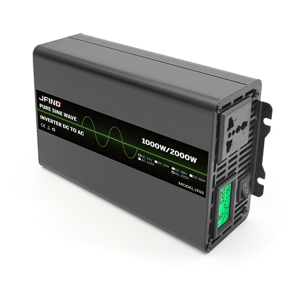 Invertor auto JFIND JF02, unda sinusoidala pura, 12V la 220V, 1000W continuu, 2000W varf, afisaj LCD, protectii multiple - imagine 13