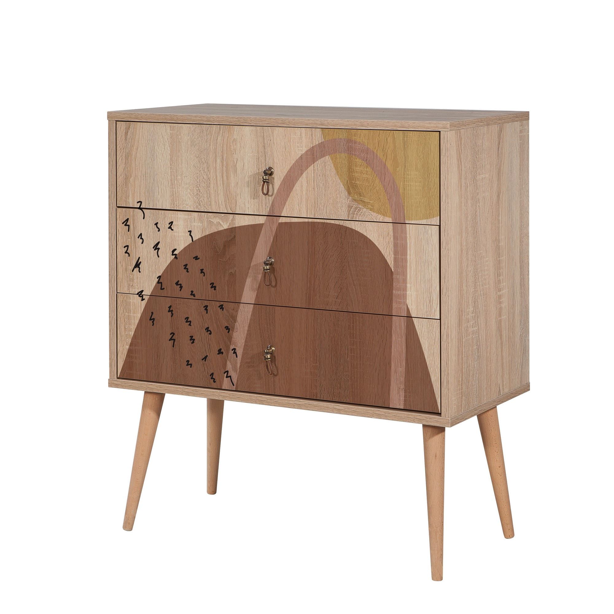 Comoda, Hanah Home, panou aglomerat melaminat, multicolor, 80x40x89 cm — imaginea 4