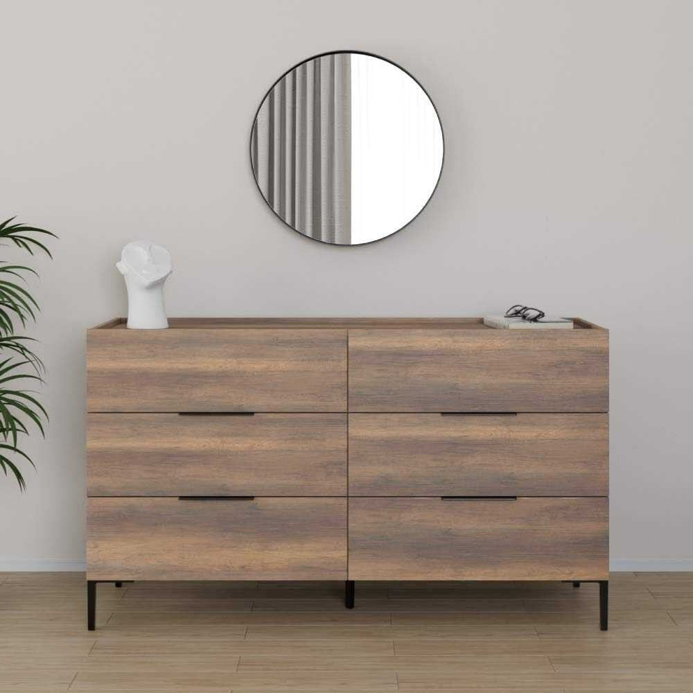 Comoda, Hanah Home, pal melaminat, nuc, 140x44x81 cm — imaginea 2