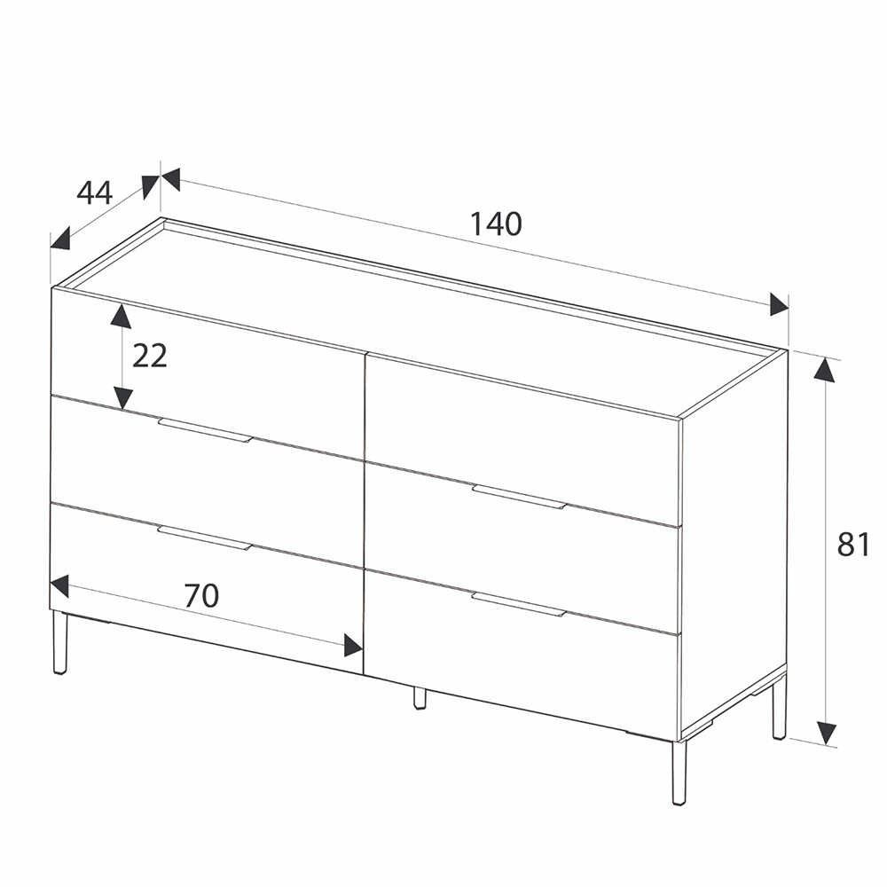 Comoda, Hanah Home, pal melaminat, nuc, 140x44x81 cm — imaginea 3