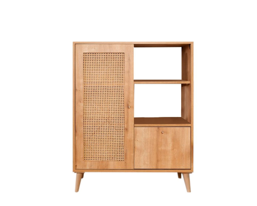 Comoda multifunctionala, Hanah Home, lemn de carpen, stejar, 40x90x110 cm