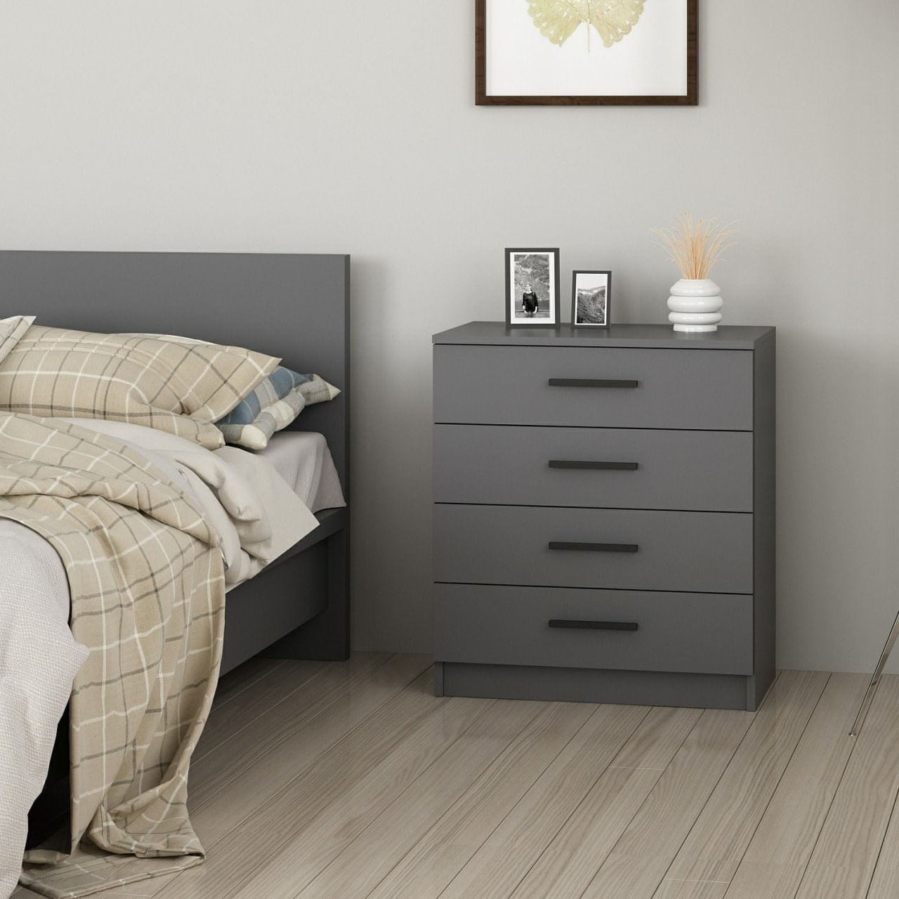 Comoda, Hanah Home, panou de particule melaminat, alb, 70x42x79 cm — imaginea 5