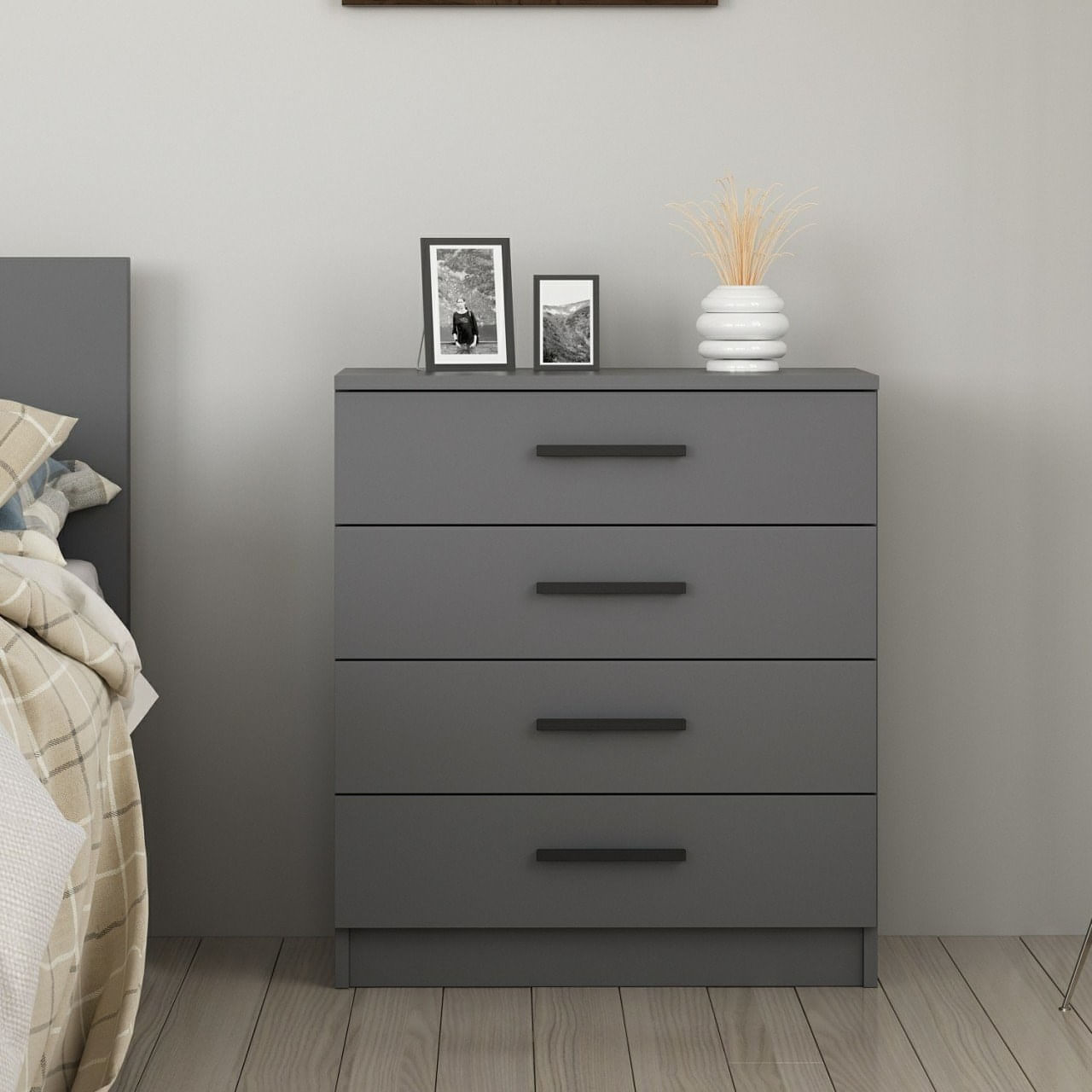 Comoda, Hanah Home, panou de particule melaminat, alb, 70x42x79 cm — imaginea 8