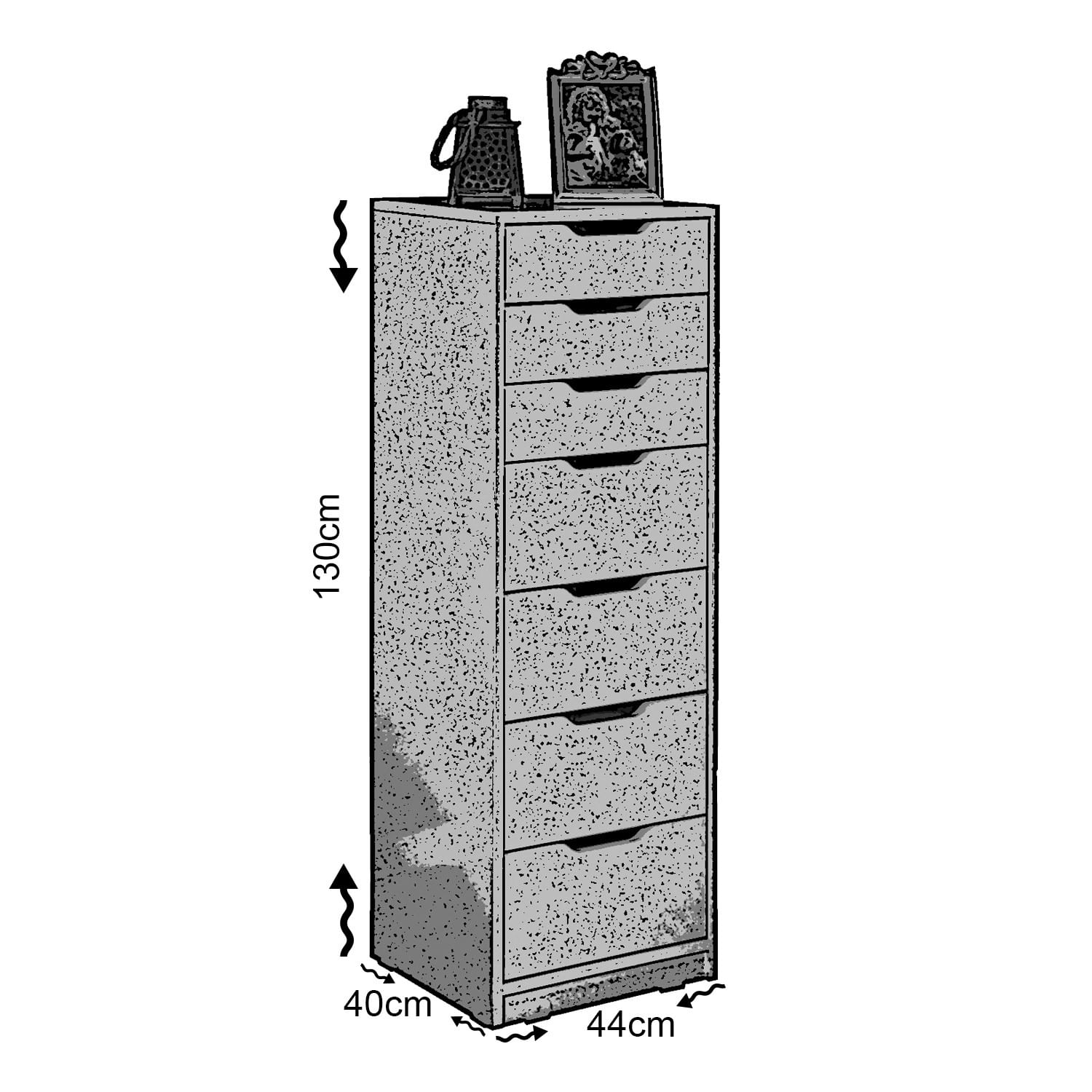 Comoda, Hanah Home, pal melaminat, nuc, 44x40x130 cm