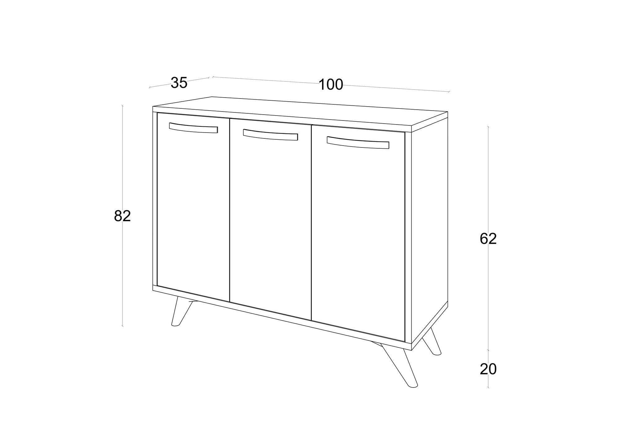 Comoda, Hanah Home, pal melaminat, alb, 100x35x82 cm — imaginea 2