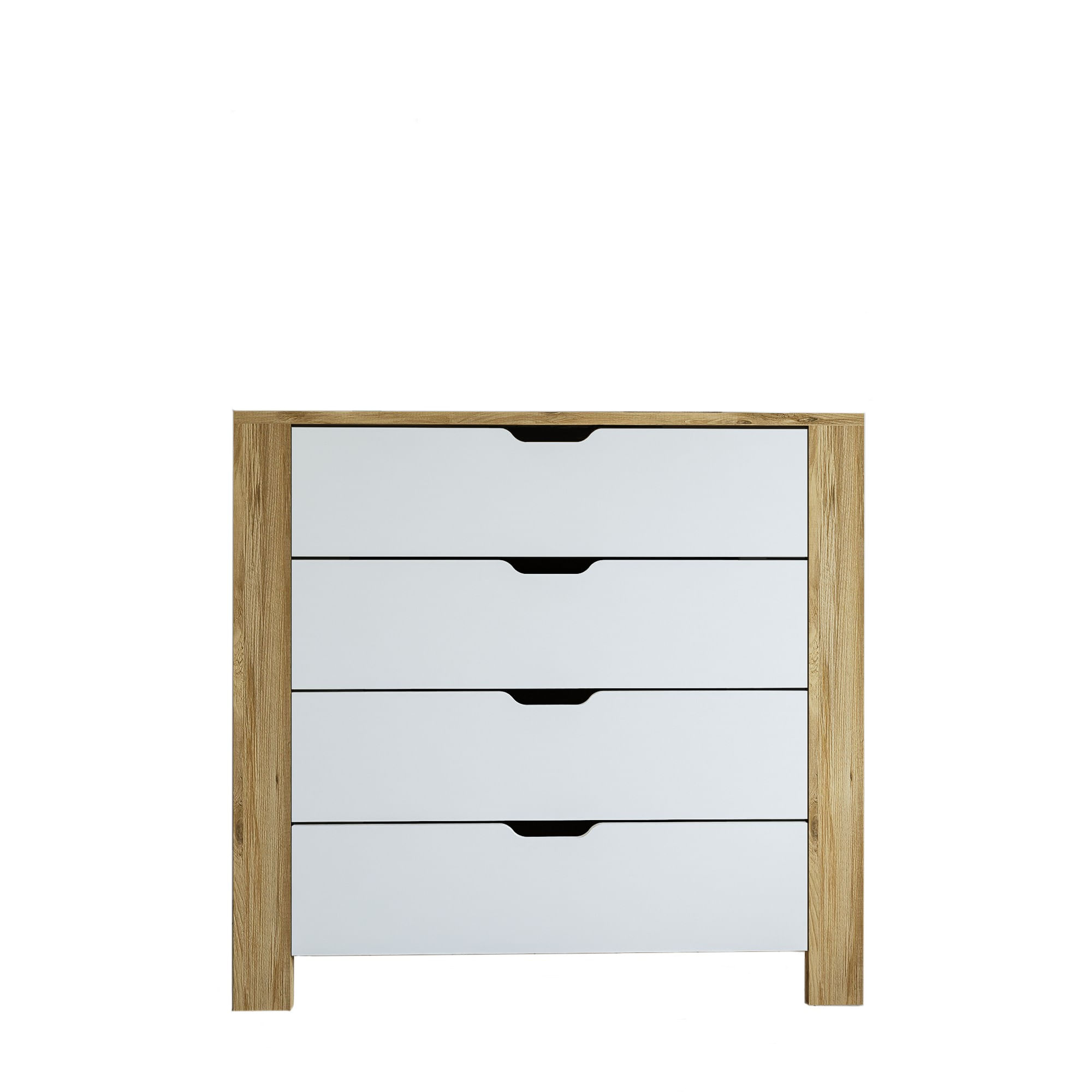 Comoda, Hanah Home, pal melaminat, nuc deschis si alb, 90x42x85 cm — imaginea 4