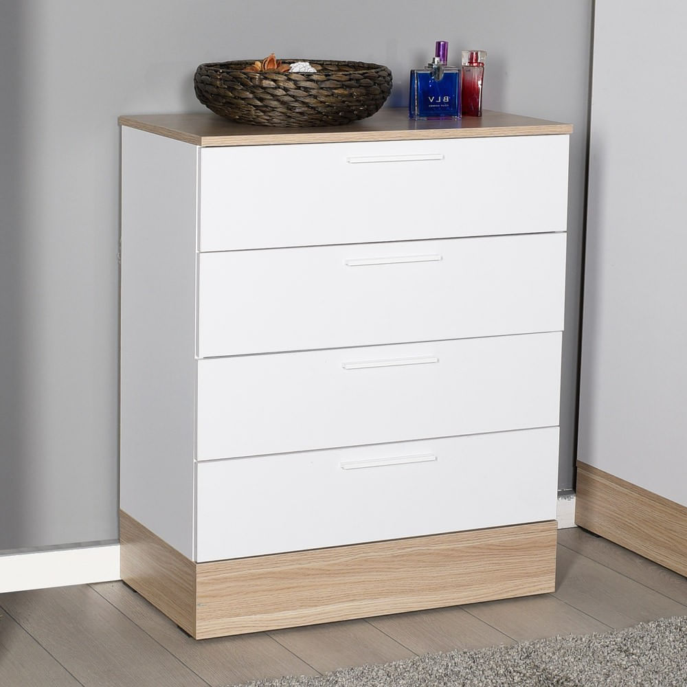 Comoda, Hanah Home, pal melaminat, stejar alb, 72x40x88 cm — imaginea 5