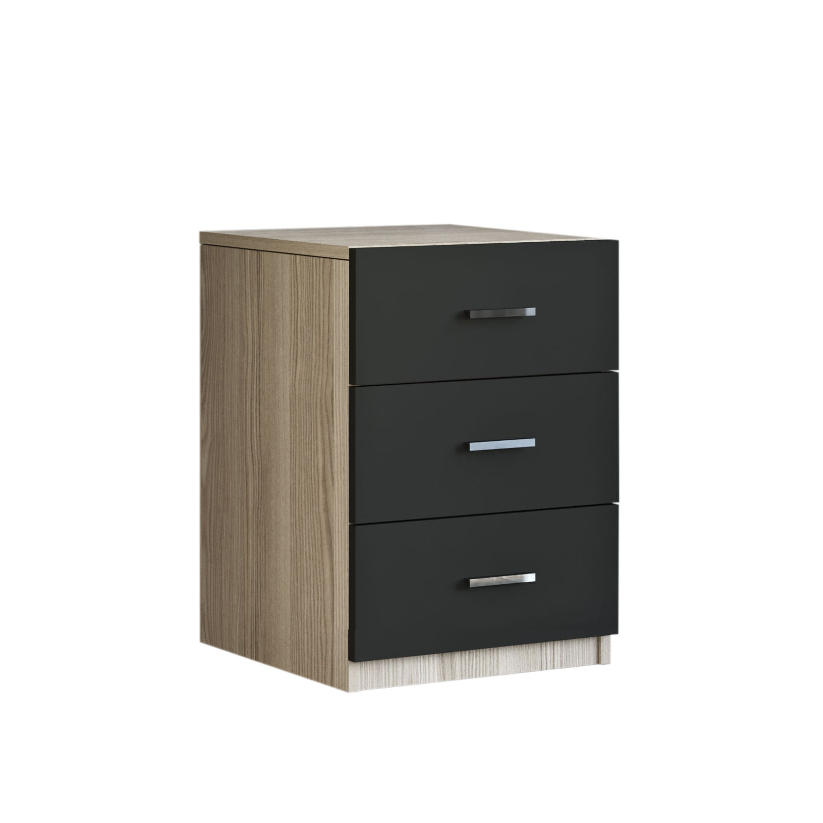 Comoda, Hanah Home, panou de particule melaminat, stejar si negru, 44.5x46.6x61.8 cm — imaginea 3