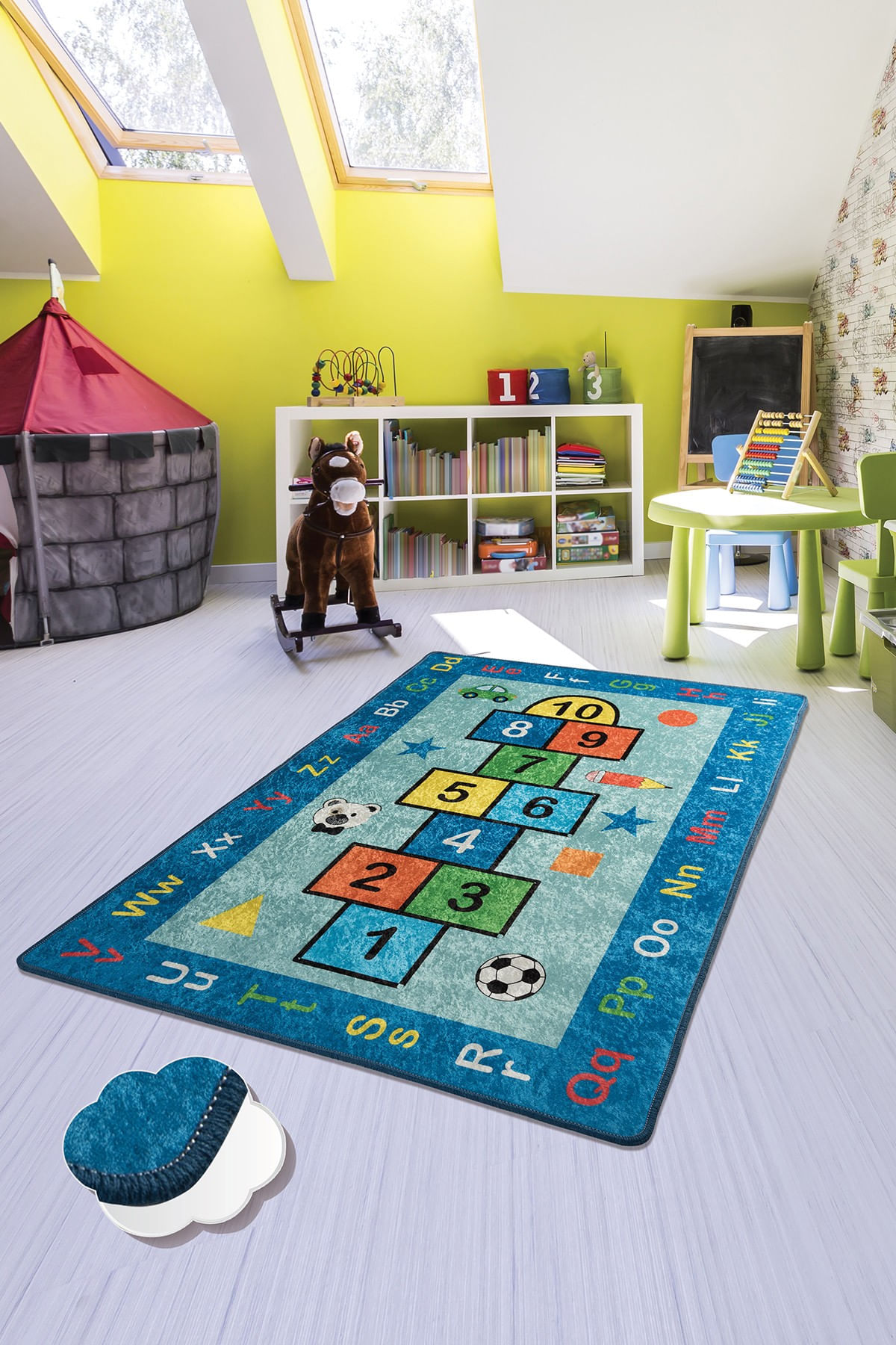 Covor copii, Conceptum Hypnose, multicolor, 200x290 cm, 100% poliester, antiderapant, lavabil la masina, 876CHL1021