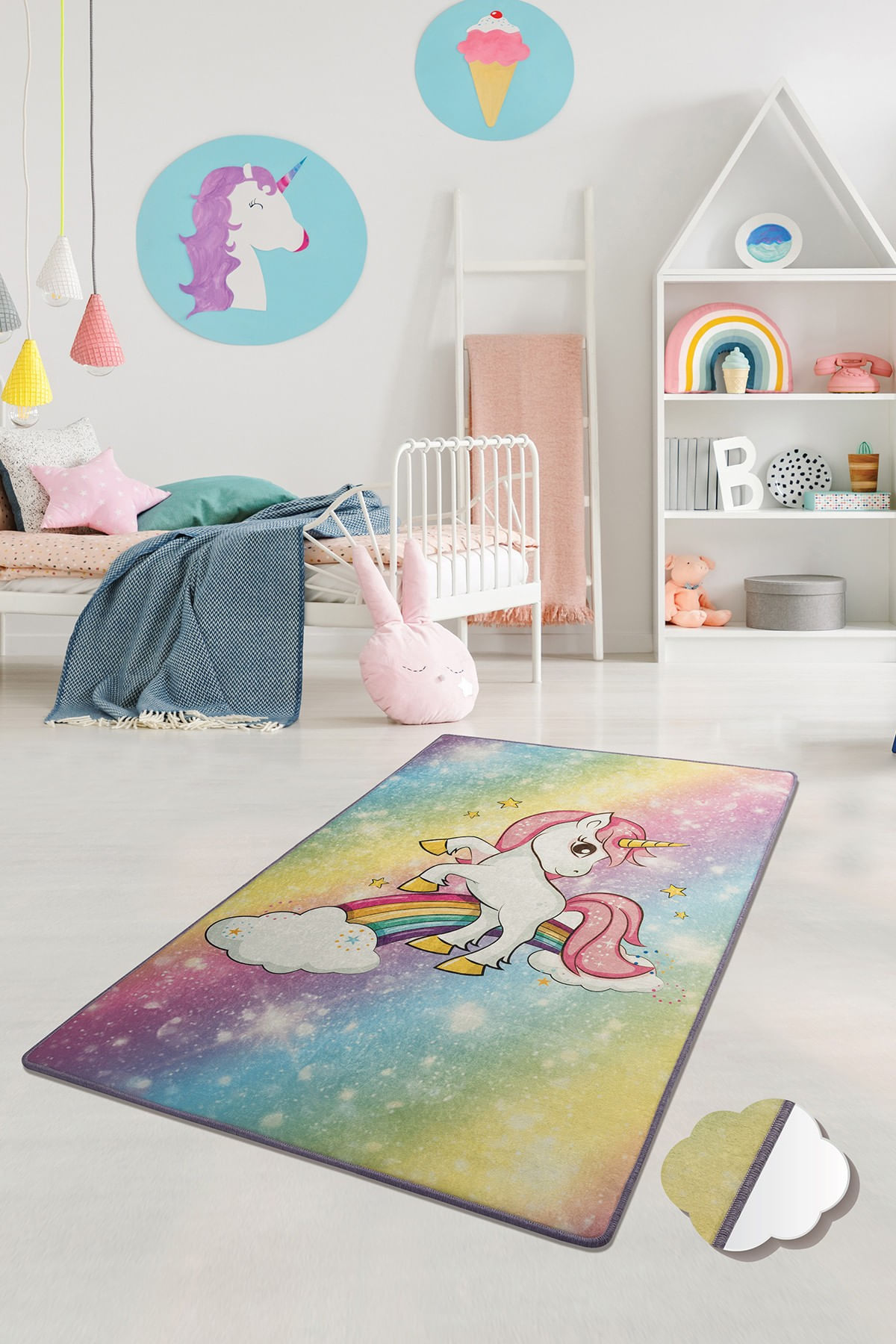 Covor copii, Conceptum Hypnose, multicolor, 100x160 cm, 100% poliester, antiderapant, lavabil la masina, 876CHL1073