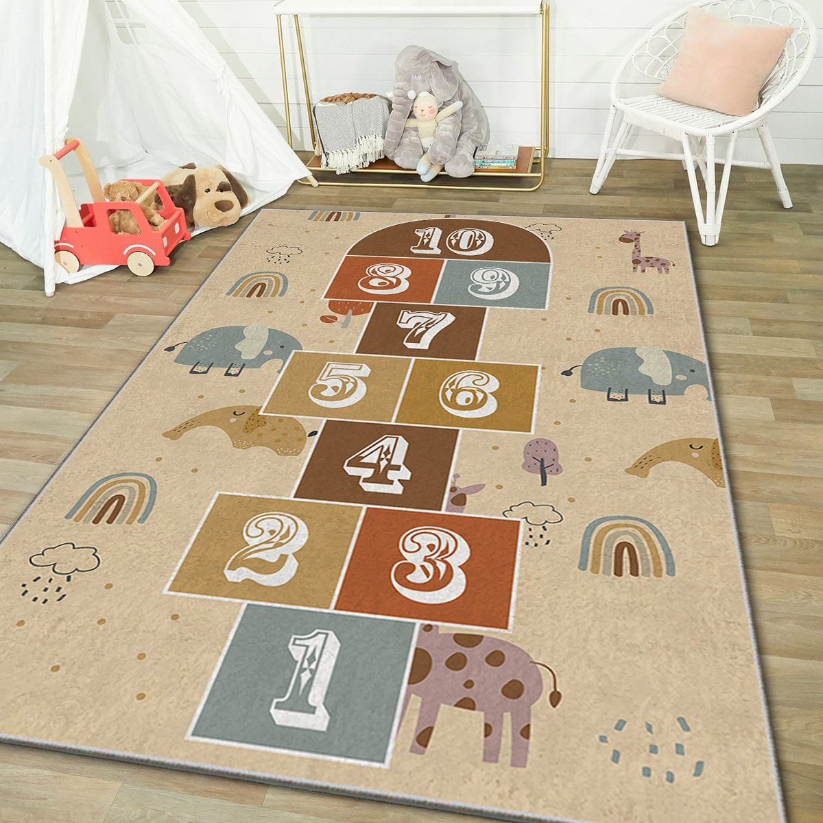 Covor copii, Conceptum Hypnose, multicolor, 120x180 cm, 100% poliester, antiderapant, 504NGR1522