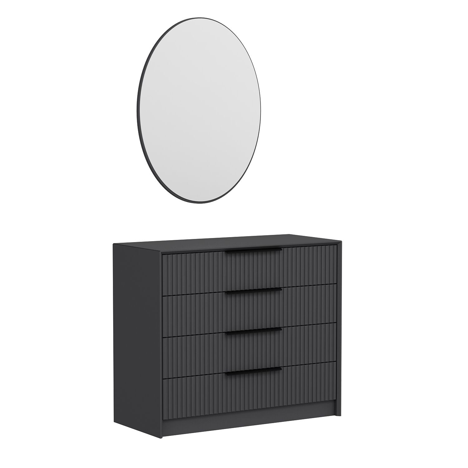 Comoda, Hanah Home, panou aglomerat cu melamina, antracit, 100x45x85 cm — imaginea 5
