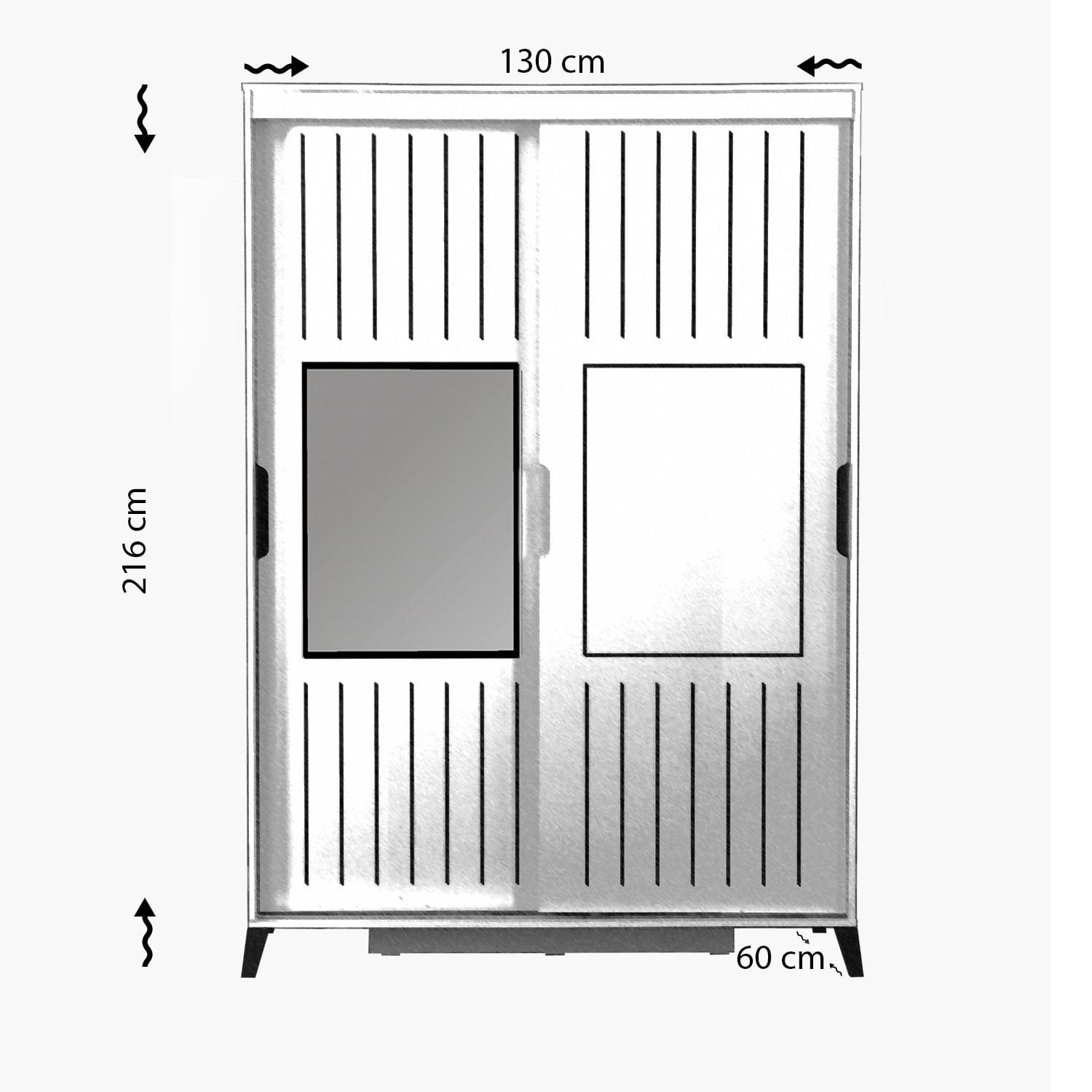 Sifonier, Hanah Home, pal melaminat, alb, 130x60x216 cm — imaginea 3