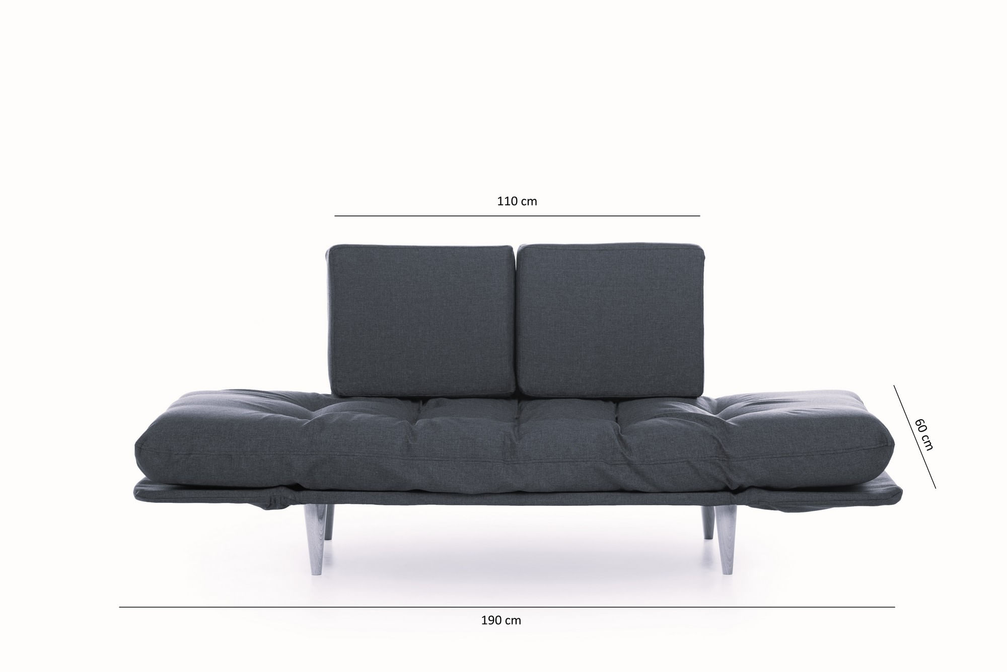 Canapea extensibila, Atelier Del Sofa, cadru metalic, stofa in, rosu inchis, 200x70 cm — imaginea 2