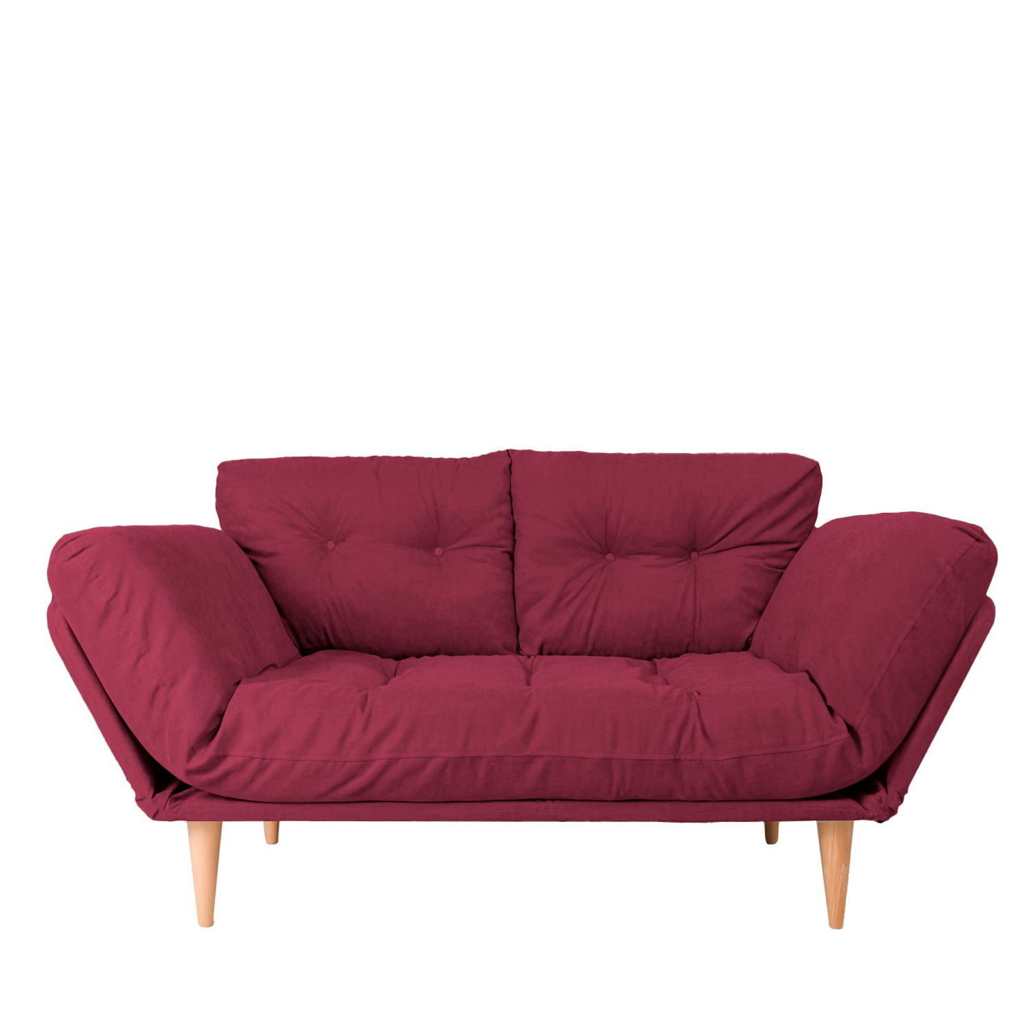 Canapea extensibila, Atelier Del Sofa, cadru metalic, stofa in, rosu inchis, 200x70 cm — imaginea 8