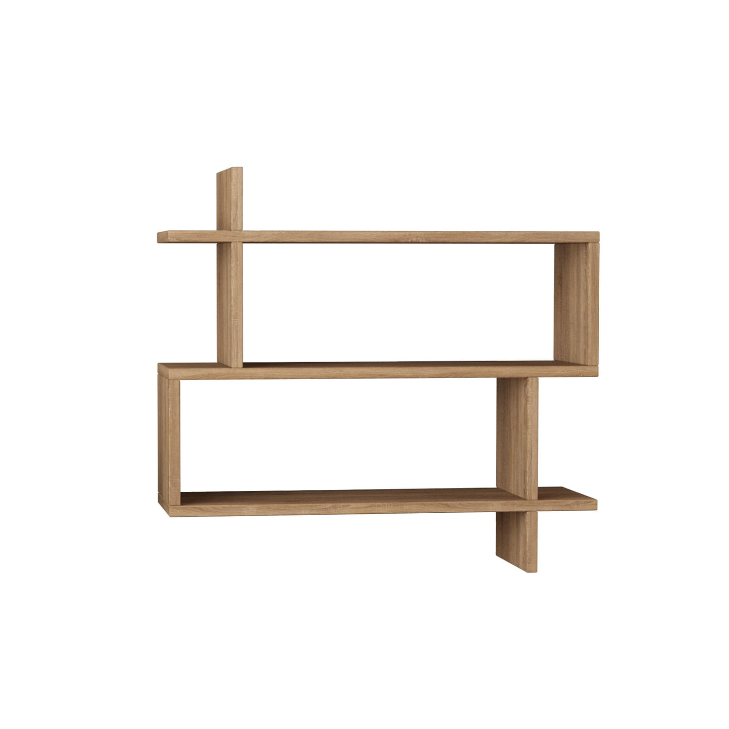 Raft de perete, Hanah Home, pal melaminat, stejar, 70x65.5x22 cm — imaginea 3
