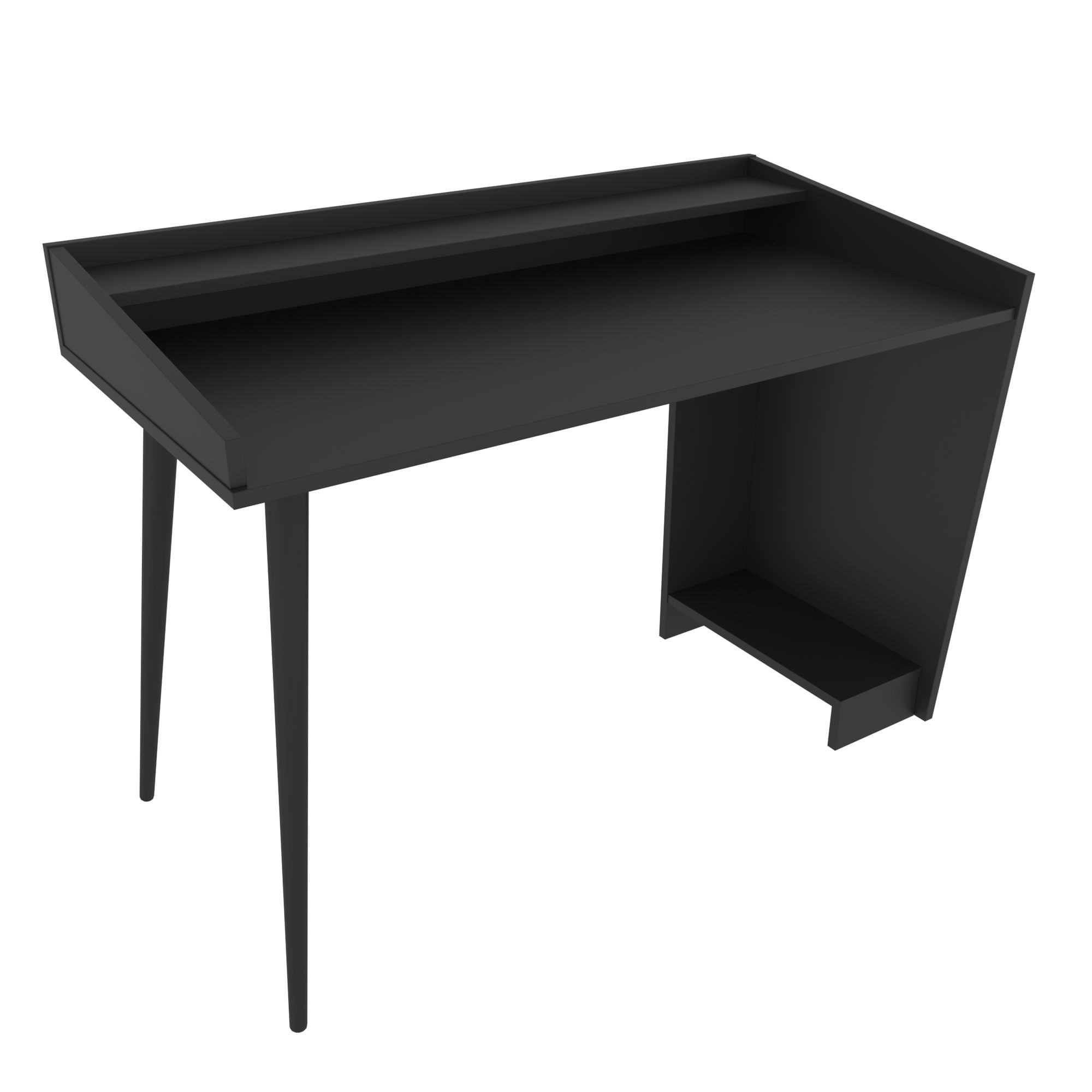 Birou de studiu, Hanah Home, pal melaminat, negru, 121.8x59x88.3 cm — imaginea 2