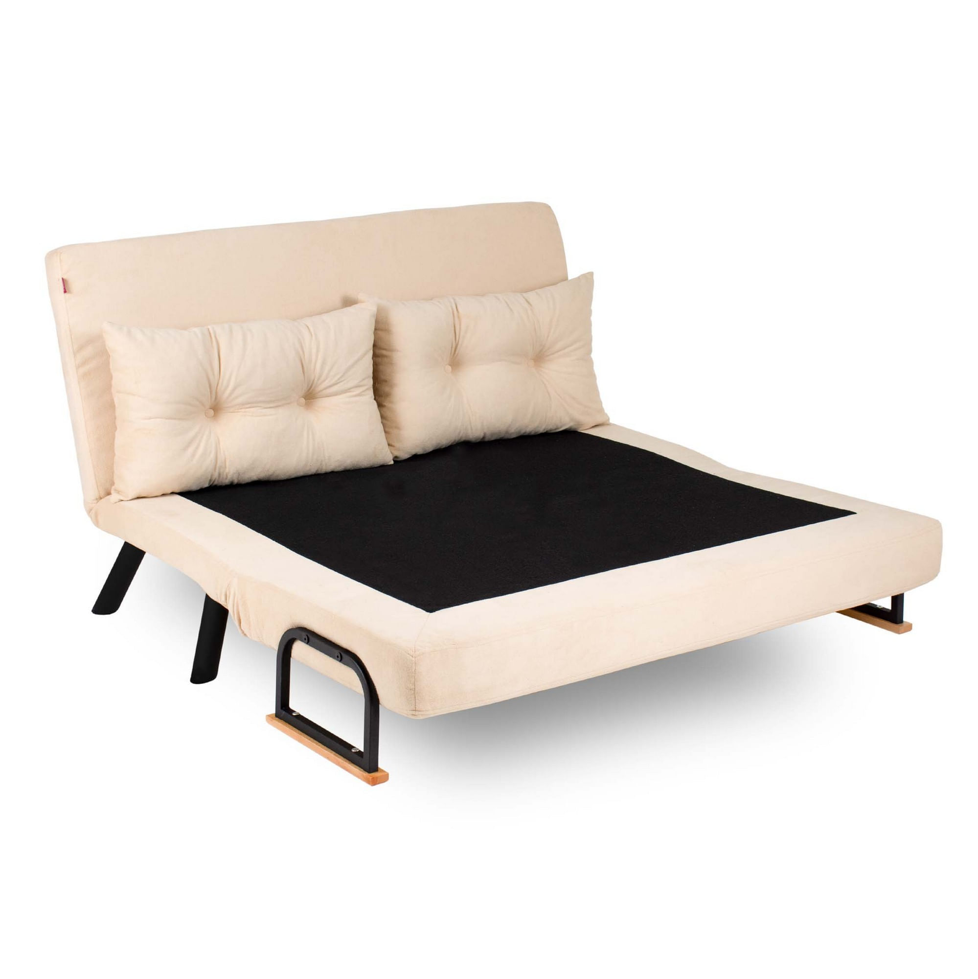 Canapea extensibila 2 locuri, Hanah Home, metal, crem, 175x133 cm — imaginea 3